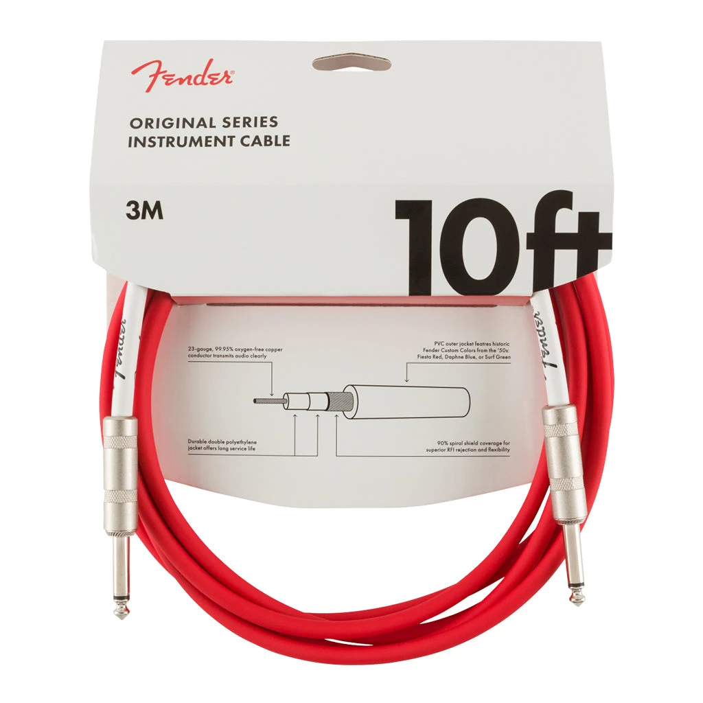 See All Fender - Original Series Instrument Cable, 10', Fiesta Red