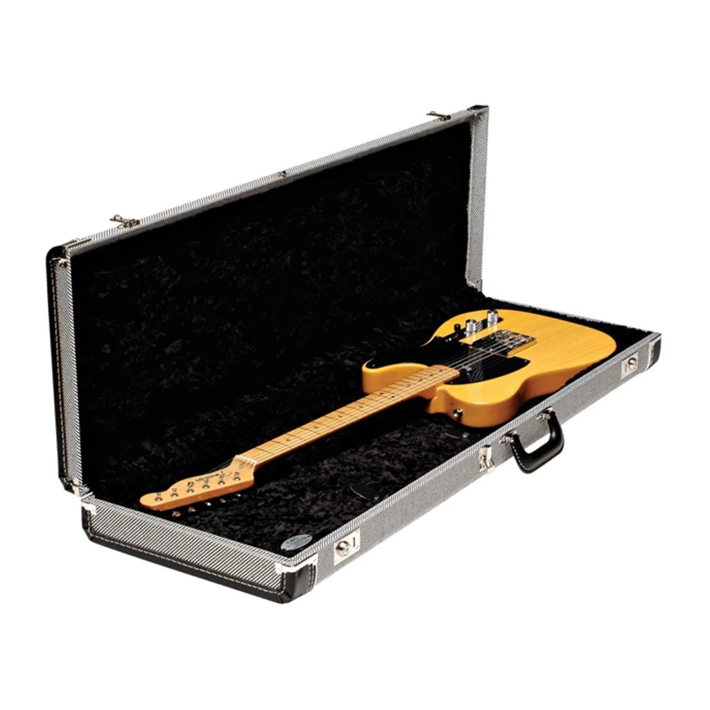 Fender G&G Deluxe Strat®/Tele® Hardshell Case, Black Tweed With Black Interior Guitar & Bass Cases & Gigbags