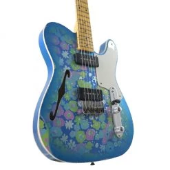 Electric Guitars Fender Custom Shop - Limited Edition Dual P90 Blue Floral Telecaster - Relic