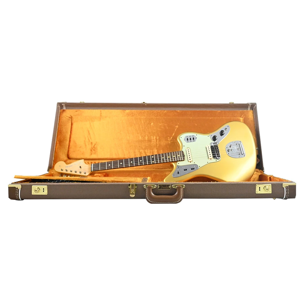 Electric Guitars Fender Custom Shop Limited Edition 1963 Jaguar Journeyman Relic - Aged Aztec Gold - Rosewood Fretboard
