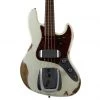 Fender Custom Shop 1960 Heavy Relic Jazz Bass - Aged Olympic White - Rosewood Fretboard Bass Guitars