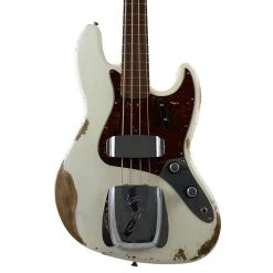 Fender Custom Shop 1960 Heavy Relic Jazz Bass - Aged Olympic White - Rosewood Fretboard Bass Guitars