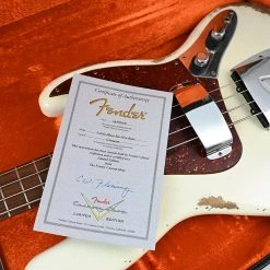 Fender Custom Shop 1960 Heavy Relic Jazz Bass - Aged Olympic White - Rosewood Fretboard Bass Guitars