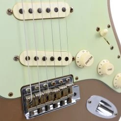 Electric Guitars Fender Custom Shop 1961 Stratocaster Journeyman Relic - Faded Shoreline Gold - Rosewood Fretboard