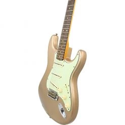 Electric Guitars Fender Custom Shop 1961 Stratocaster Journeyman Relic - Faded Shoreline Gold - Rosewood Fretboard