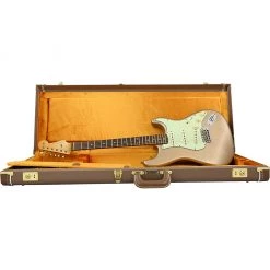 Electric Guitars Fender Custom Shop 1961 Stratocaster Journeyman Relic - Faded Shoreline Gold - Rosewood Fretboard
