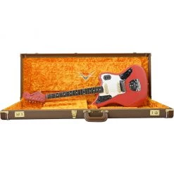 Fender Custom Shop 1964 Jaguar Journeyman Relic - Faded Aged Fiesta Red Electric Guitars