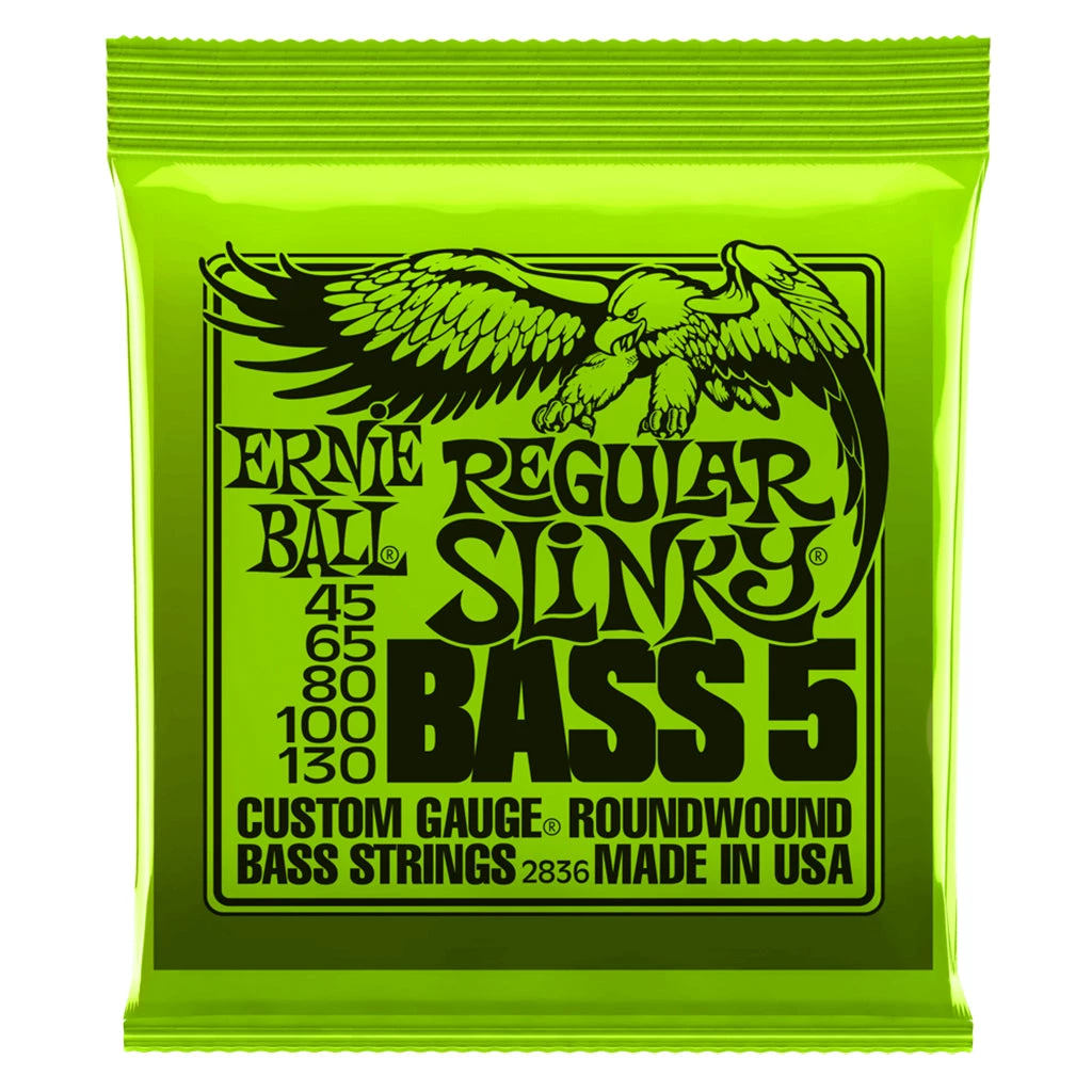 Ernie Ball E2836 - Regular Slinky 5 String Bass 45-130 Bass Guitar Strings See All
