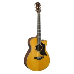 Acoustic Guitars Yamaha - AC5R All-Solid Concert Acoustic/Electric Guitar W/Case - Vintage Natural