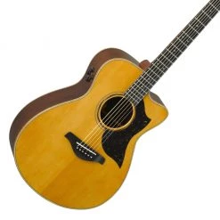 Acoustic Guitars Yamaha - AC5R All-Solid Concert Acoustic/Electric Guitar W/Case - Vintage Natural