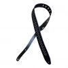 Colonial Leather - 2.5" Leather Studded Guitar Strap - Black