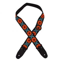 Colonial Leather - Jacquard Rag Strap - Orange Daisy See All