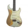 Electric Guitars Fender Custom Shop - Limited Edition '59 Stratocaster - Super Heavy Relic - Aged Sonic Blue Over Chocolate 3 Colour Sunburst