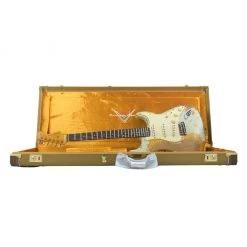 Electric Guitars Fender Custom Shop - Limited Edition'59 Stratocaster - Super Heavy Relic - Aged Sonic Blue Over Chocolate 3 Colour Sunburst