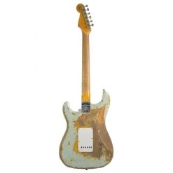 Electric Guitars Fender Custom Shop - Limited Edition'59 Stratocaster - Super Heavy Relic - Aged Sonic Blue Over Chocolate 3 Colour Sunburst