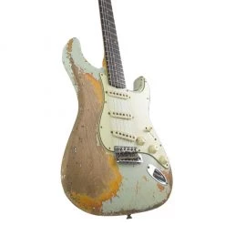 Electric Guitars Fender Custom Shop - Limited Edition'59 Stratocaster - Super Heavy Relic - Aged Sonic Blue Over Chocolate 3 Colour Sunburst