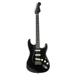 Fender Custom Shop - Limited Edition Dual-Mag II Strat Relic - Rosewood Fingerboard - Aged Black Over 3-Colour Sunburst
