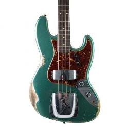 Bass Guitars Fender Custom Shop - Time Machine 1960 Jazz Bass - Aged Sherwood Green Metallic - Heavy Relic