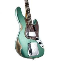 Bass Guitars Fender Custom Shop - Time Machine 1960 Jazz Bass - Aged Sherwood Green Metallic - Heavy Relic