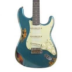 Fender Custom Shop - 61 Stratocaster - Heavy Relic - Aged Ocean Turquoise Over 3 Colour Sunburst Electric Guitars