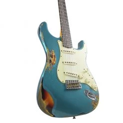 Fender Custom Shop - 61 Stratocaster - Heavy Relic - Aged Ocean Turquoise Over 3 Colour Sunburst Electric Guitars