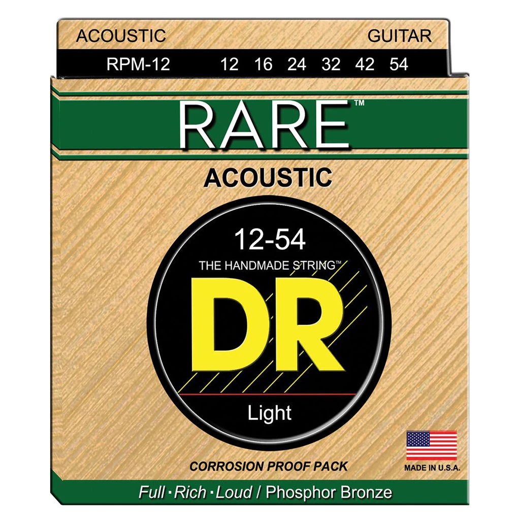 See All DR RPM-12 - Rare Phosphor Bronze 12-54 Acoustic Guitar Strings