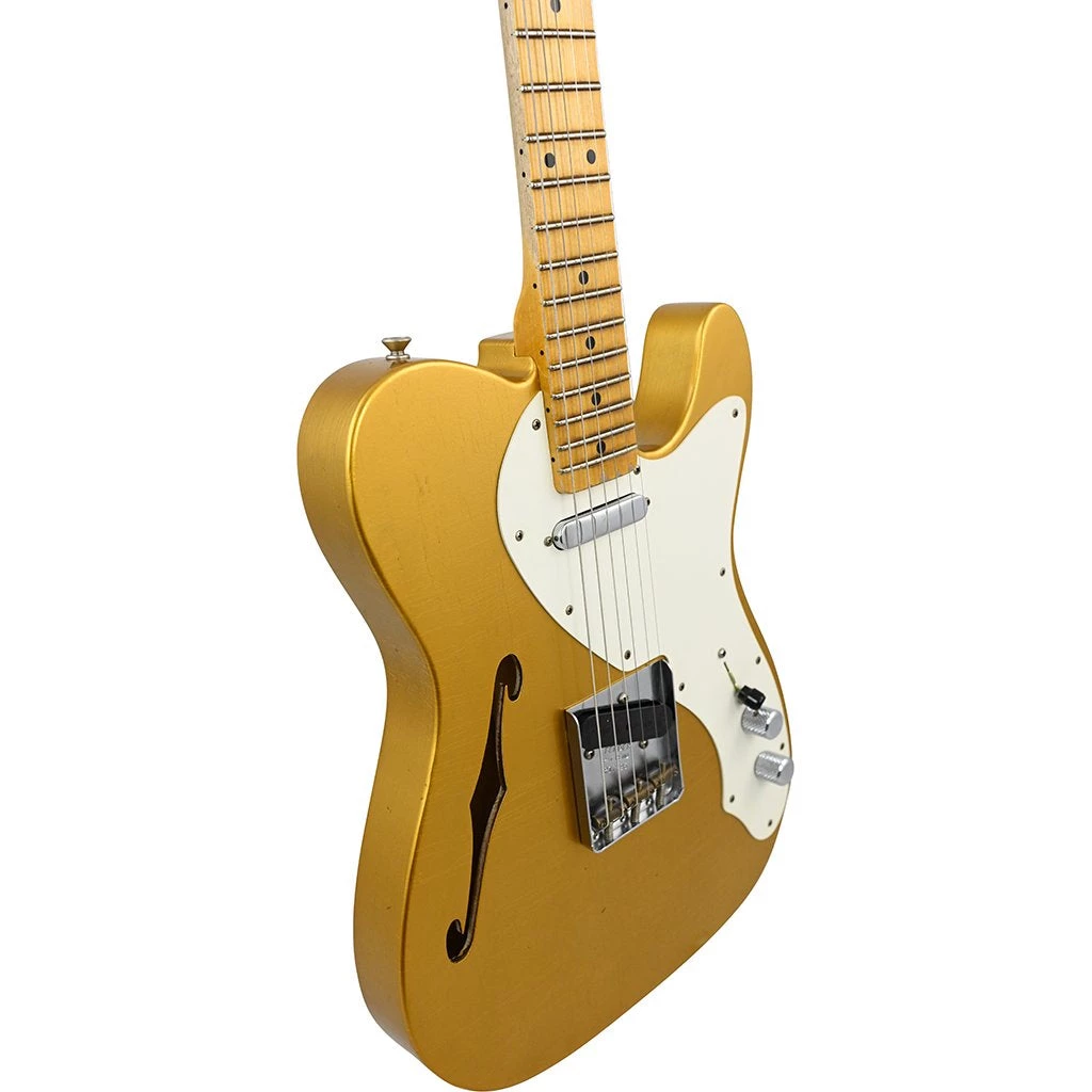Electric Guitars Fender Custom Shop - 50s Thinline Tele Journeyman Relic - Super Faded Aged Aztec Gold