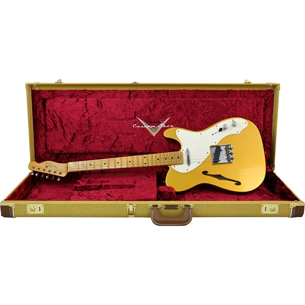Electric Guitars Fender Custom Shop - 50s Thinline Tele Journeyman Relic - Super Faded Aged Aztec Gold