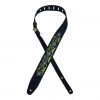 Colonial Leather - Flower And Leaves Embroidered Suede Guitar Strap - Black
