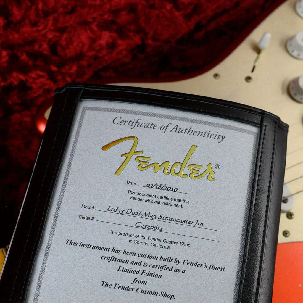 Electric Guitars Fender Custom Shop - 2019 Limited '55 Dual-Mag Stratocaster - Super Faded Candy Apple Red