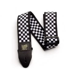 See All Ernie Ball Premium Strap - Black & White Checkered Jacquard Strap
