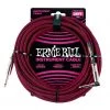 Ernie Ball E6062 - Straight/Angle Braid - Black/Red - 25ft See All