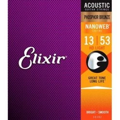 See All Elixir 16182 - Nanoweb Phosphor Bronze HD Light 13-53 Acoustic Guitar Strings