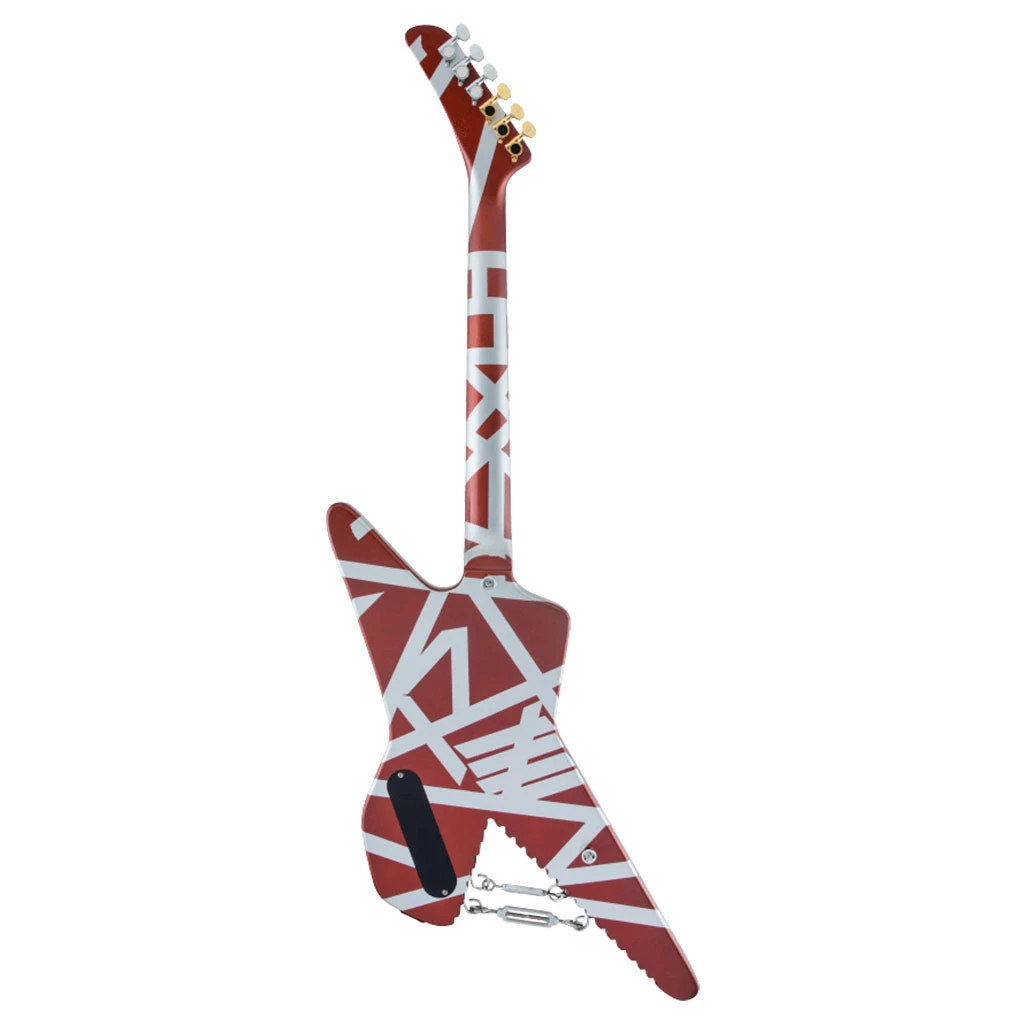 EVH Striped Series Shark - Burgundy With Silver Stripes