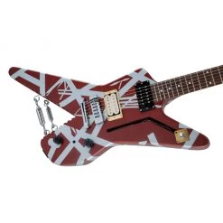 EVH Striped Series Shark - Burgundy With Silver Stripes