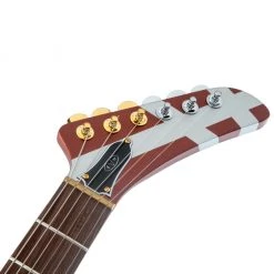 EVH Striped Series Shark - Burgundy With Silver Stripes