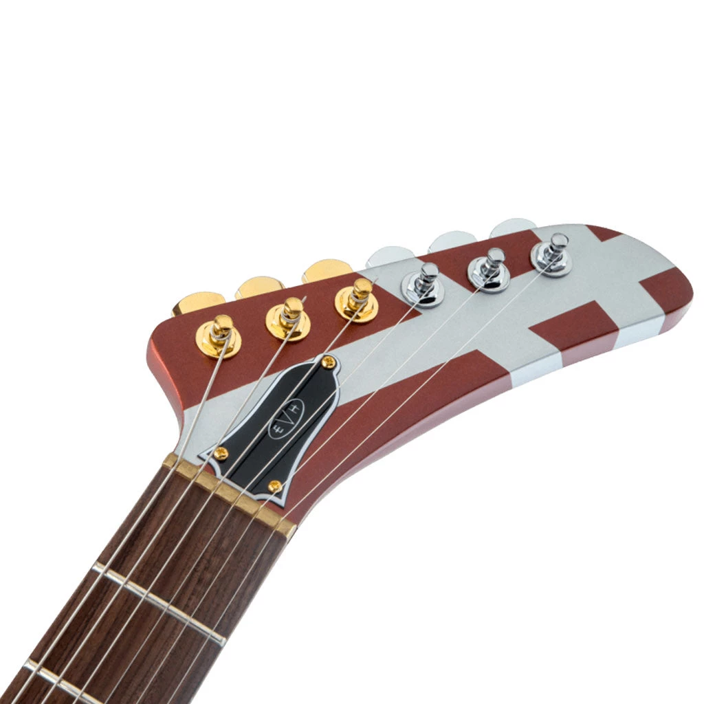 EVH Striped Series Shark - Burgundy With Silver Stripes