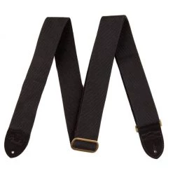 Fender Cotton/Leather Strap - Black See All