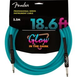 Fender - Professional Glow In The Dark Cable, Blue, 18.6' See All