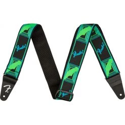 Fender - Neon Monogrammed Strap, Green/Blue See All