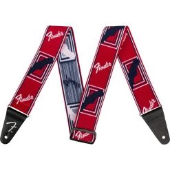 See All Fender WeighLess Monogram Strap - Red/White/Blue