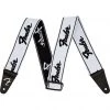 Fender WeighLess Strap Running Logo - White, Black