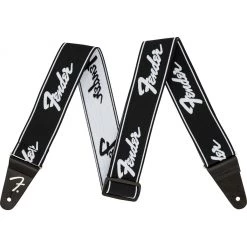 Fender WeighLess Strap Running Logo - Black, White See All
