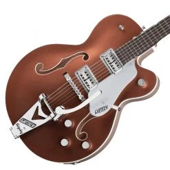 Gretsch - G6118T Players Edition Anniversary™ Hollow Body With String-Thru Bigsby® - Two-Tone Copper Metallic/Sahara Metallic Electric Guitars