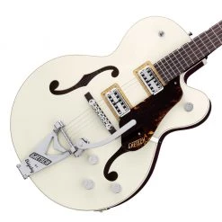 Electric Guitars Gretsch - G6118T Players Edition Anniversary™ Hollow Body With String-Thru Bigsby® - Two-Tone Vintage White/Walnut Stain