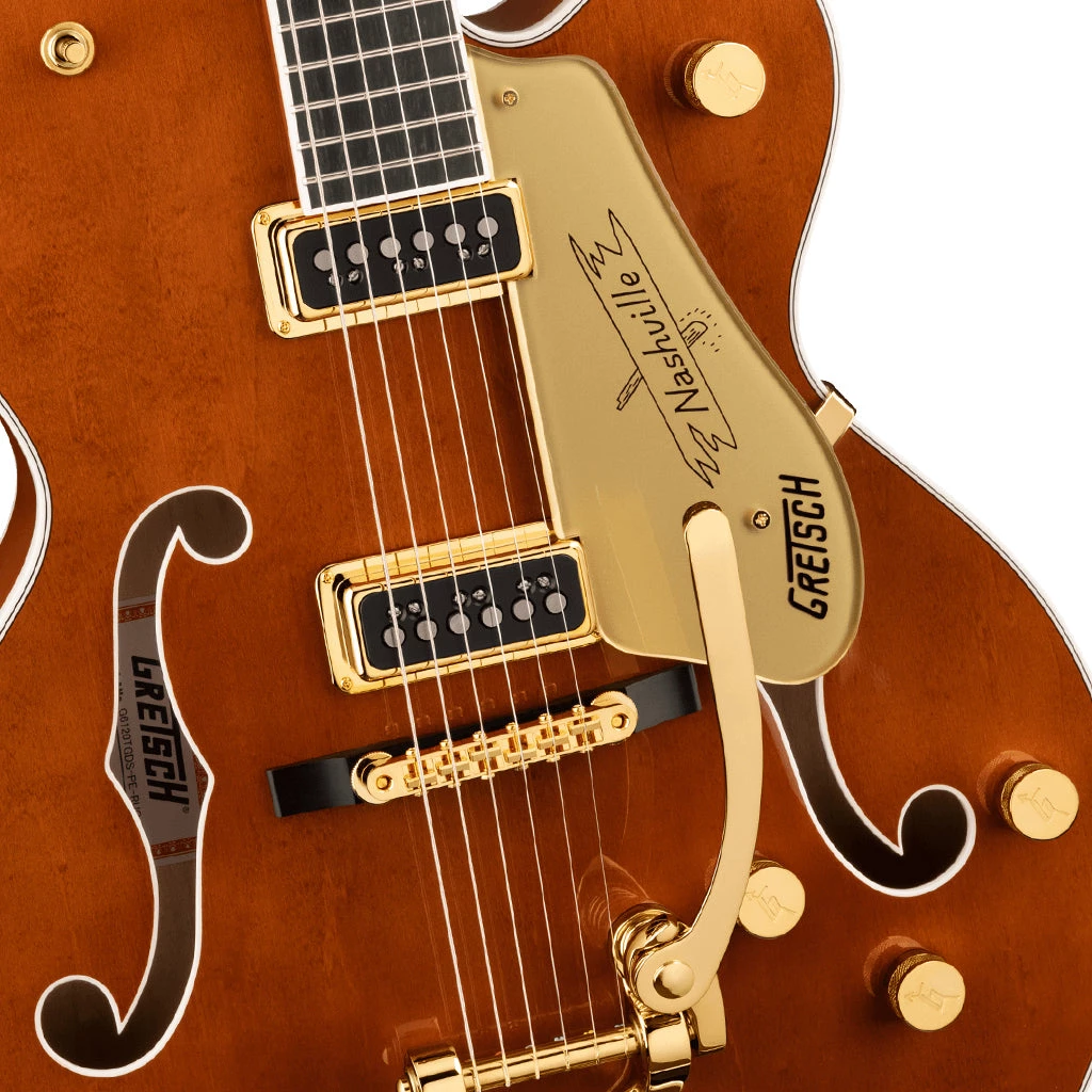 Gretsch - G6120TG-DS Players Edition Nashville® Hollow Body DS With String-Thru Bigsby® And Gold Hardware - Roundup Orange