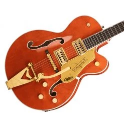 Gretsch - G6120TG Players Edition Nashville® Hollow Body With String-Thru Bigsby® And Gold Hardware - Orange Stain Electric Guitars