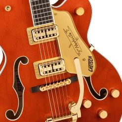 Gretsch - G6120TG Players Edition Nashville® Hollow Body With String-Thru Bigsby® And Gold Hardware - Orange Stain Electric Guitars
