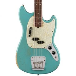 Bass Guitars Fender JMJ Road Worn Mustang Bass - Faded Daphne Blue