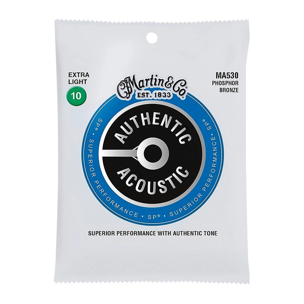 Martin MA530 - SP Authentic Extra Light 92/8 10-47 Acoustic Guitar Strings See All